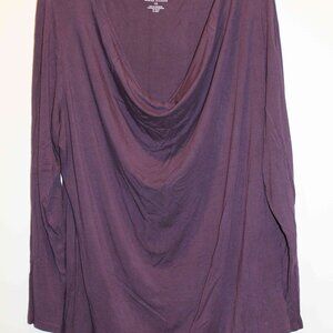 Lord & Taylor: Draped cowl neck long sleeve top - Sz 1X